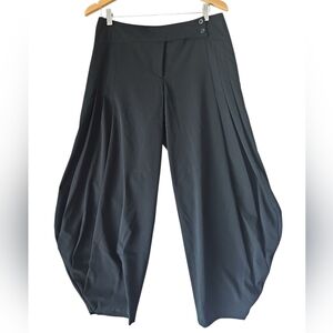 RINA ZIN Women's Black Pleated Barrel Leg Trouser‎ Pants Size M